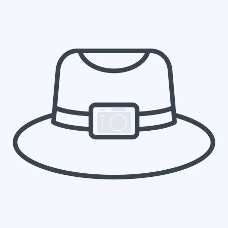 Illustration for Icon Trilby. related to Hat symbol. line style. simple design editable. simple illustration - Royalty Free Image