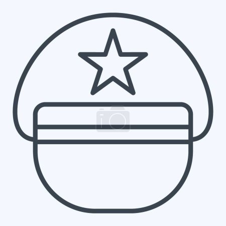 Ilustración de Icono Sombrero Piloto. relacionado con el símbolo del sombrero. estilo de línea. diseño simple editable. ilustración simple - Imagen libre de derechos