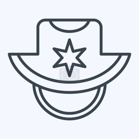 Ilustración de Icono Sunhat. relacionado con el símbolo del sombrero. estilo de línea. diseño simple editable. ilustración simple - Imagen libre de derechos