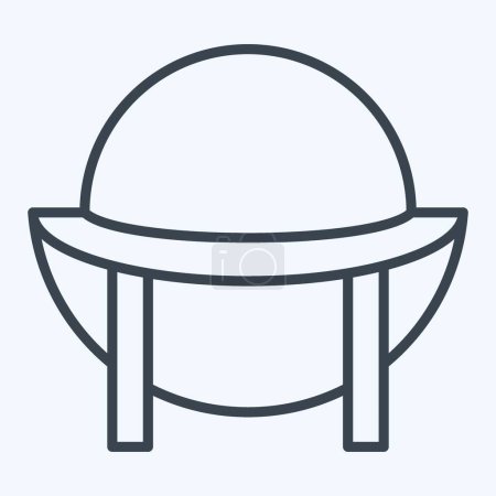 Ilustración de Icono Souwester. relacionado con el símbolo del sombrero. estilo de línea. diseño simple editable. ilustración simple - Imagen libre de derechos