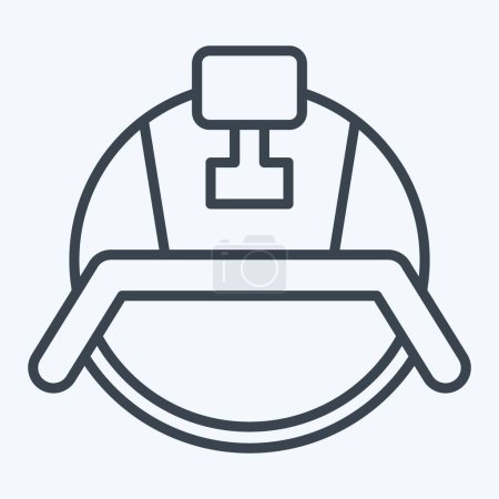Ilustración de Icono casco militar. relacionado con el símbolo del sombrero. estilo de línea. diseño simple editable. ilustración simple - Imagen libre de derechos