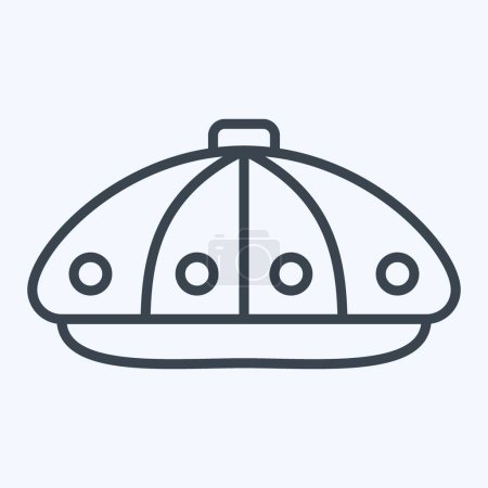 Ilustración de Icono de tela Cap. relacionado con el símbolo del sombrero. estilo de línea. diseño simple editable. ilustración simple - Imagen libre de derechos