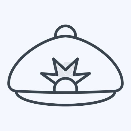 Icono Boina. relacionado con el símbolo del sombrero. estilo de línea. diseño simple editable. ilustración simple
