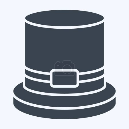 Ilustración de Icon Top Hat. relacionado con el símbolo del sombrero. estilo glifo. diseño simple editable. ilustración simple - Imagen libre de derechos