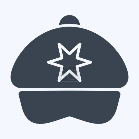 Ilustración de Icono Cap. relacionado con el símbolo del sombrero. estilo glifo. diseño simple editable. ilustración simple - Imagen libre de derechos