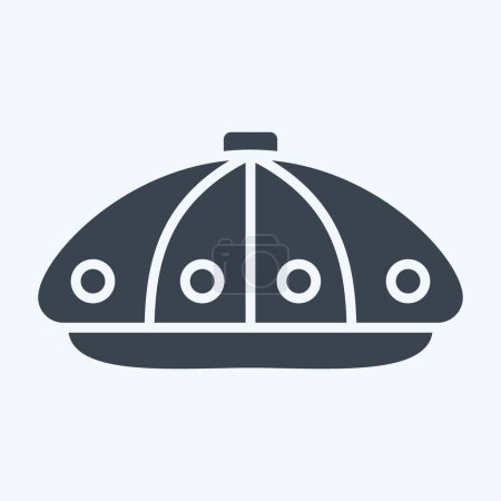 Ilustración de Icono de tela Cap. relacionado con el símbolo del sombrero. estilo glifo. diseño simple editable. ilustración simple - Imagen libre de derechos