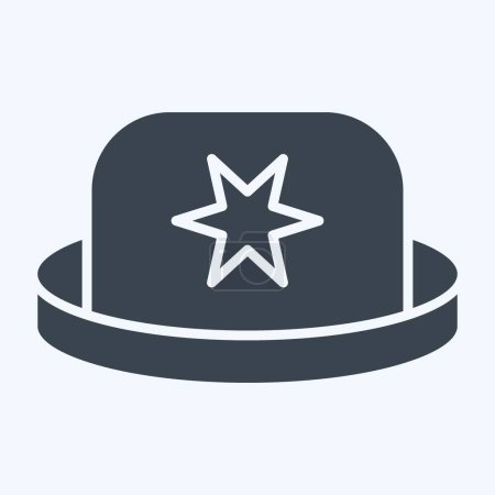 Ilustración de Icono Bowler. relacionado con el símbolo del sombrero. estilo glifo. diseño simple editable. ilustración simple - Imagen libre de derechos