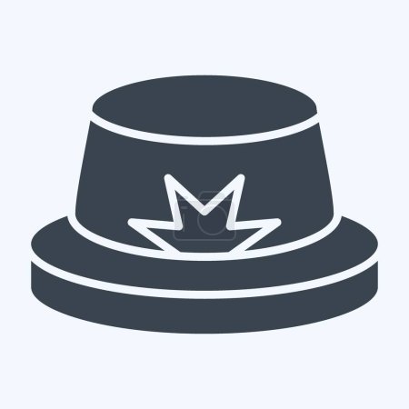 Icono Boater. relacionado con el símbolo del sombrero. estilo glifo. diseño simple editable. ilustración simple