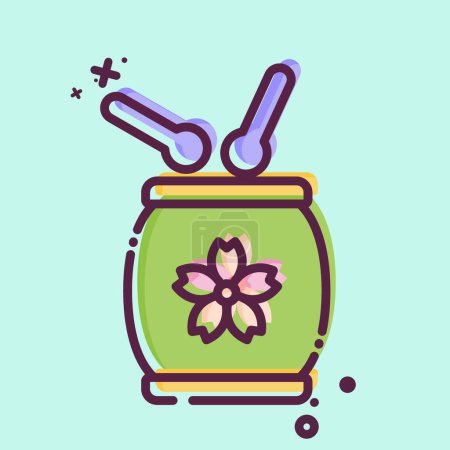 Icon Drum. related to Sakura Festival symbol. MBE style. simple design editable. simple illustration