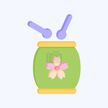 Icon Drum. related to Sakura Festival symbol. flat style. simple design editable. simple illustration