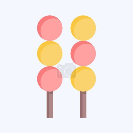 Icon Dango. related to Sakura Festival symbol. flat style. simple design editable. simple illustration