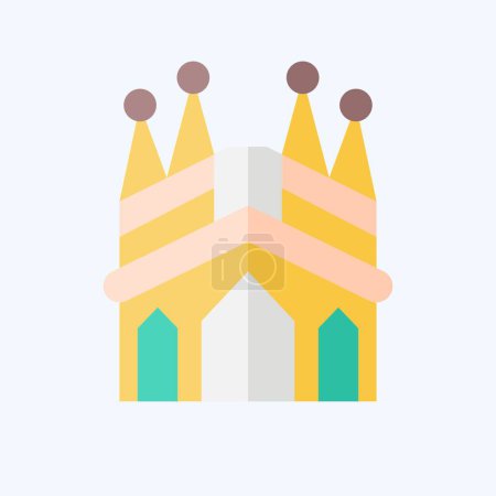 Illustration for Icon Sagrada Familia. related to Spain symbol. flat style. simple design editable. simple illustration - Royalty Free Image