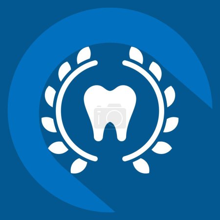 Illustration for Icon Braces. related to Dental symbol. long shadow style. simple design editable. simple illustration - Royalty Free Image