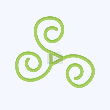 Icono Triskele. relacionado con el símbolo de Irlanda. estilo plano. diseño simple editable. ilustración simple