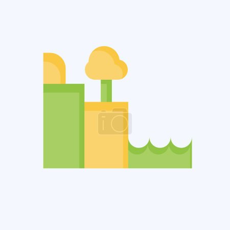 Illustration for Icon Moher Cliffs. related to Ireland symbol. flat style. simple design editable. simple illustration - Royalty Free Image