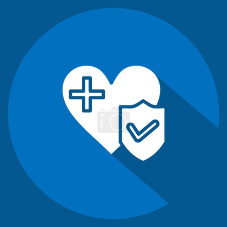 Icono de Seguro de Salud. relacionado con el símbolo de Finanzas. estilo de sombra larga. diseño simple editable. ilustración simple