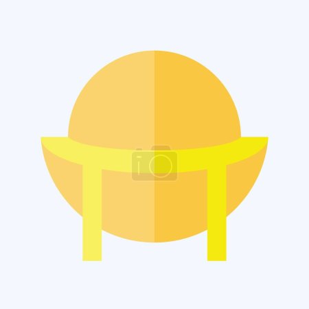 Illustration for Icon Souwester. related to Hat symbol. flat style. simple design editable. simple illustration - Royalty Free Image