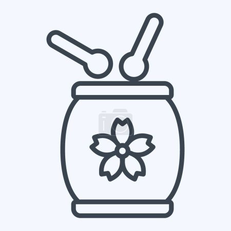 Icon Drum. related to Sakura Festival symbol. line style. simple design editable. simple illustration