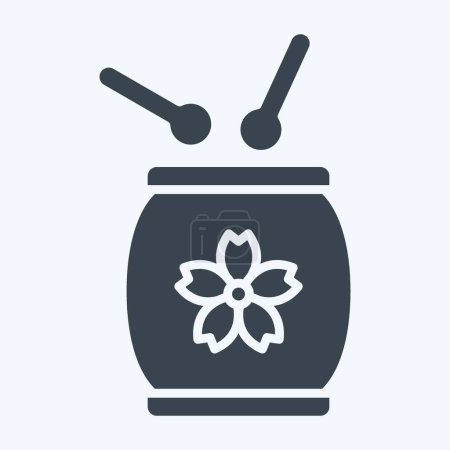 Icon Drum. related to Sakura Festival symbol. glyph style. simple design editable. simple illustration