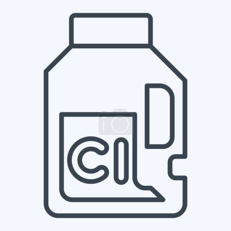 Ilustración de Icono Cloro. relacionado con el símbolo de lavandería. estilo de línea. diseño simple editable. ilustración simple - Imagen libre de derechos