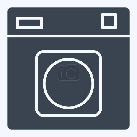 Icono secadora de tambor. relacionado con el símbolo de lavandería. estilo glifo. diseño simple editable. ilustración simple