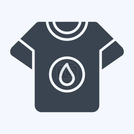 Ikone T-Shirt Fleck. verwandt mit Wäschesymbol. Glyphen-Stil. einfaches Design editierbar. Einfache Illustration