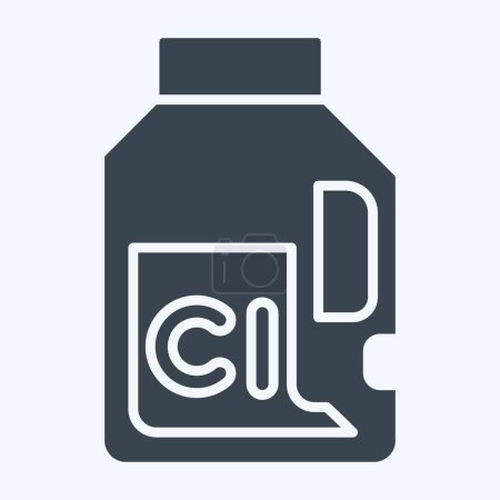 Ilustración de Icono Cloro. relacionado con el símbolo de lavandería. estilo glifo. diseño simple editable. ilustración simple - Imagen libre de derechos