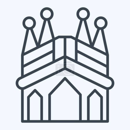 Illustration for Icon Sagrada Familia. related to Spain symbol. line style. simple design editable. simple illustration - Royalty Free Image