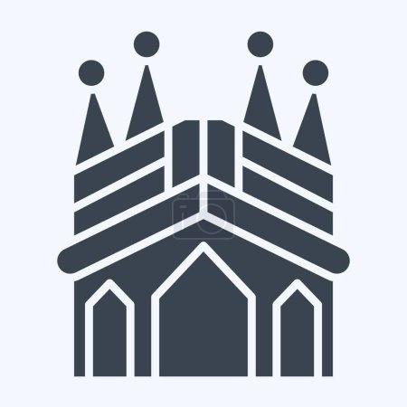 Ikone Sagrada Familia. mit dem Symbol Spaniens verwandt. Glyphen-Stil. einfaches Design editierbar. Einfache Illustration