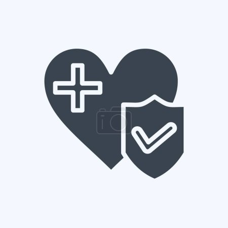 Icon Health Insurance. related to Finance symbol. glyph style. simple design editable. simple illustration
