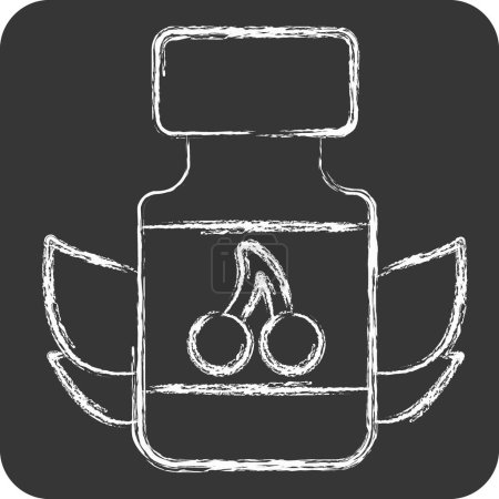 Icon Vitamins. related to Vegan symbol. chalk Style. simple design editable. simple illustration
