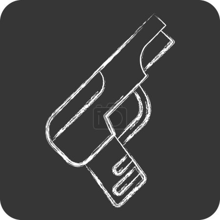 Ilustración de Icon Handgun. relacionado con el símbolo Armas. Estilo tiza. diseño simple editable. ilustración simple - Imagen libre de derechos