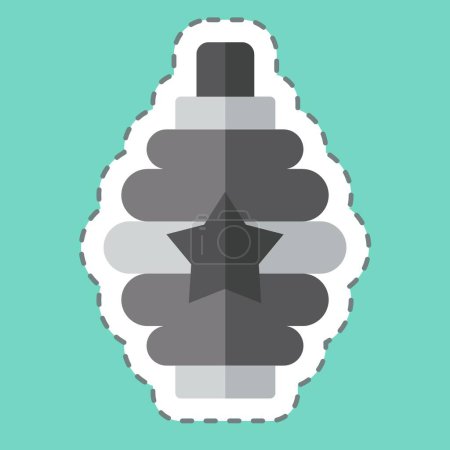 Sticker line cut Hand Grenade. related to Weapons symbol. simple design editable. simple illustration