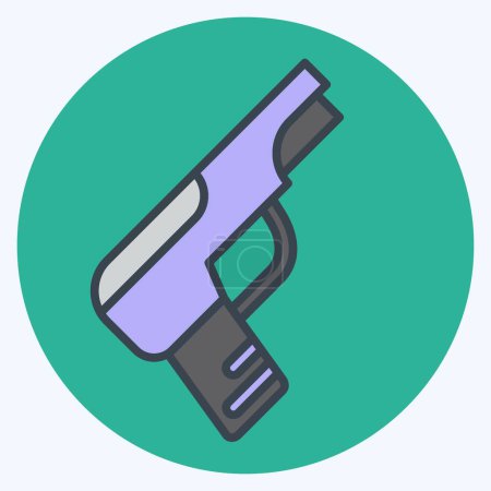 Ilustración de Icon Handgun. relacionado con el símbolo Armas. estilo mate de color. diseño simple editable. ilustración simple - Imagen libre de derechos
