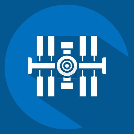 Icon Space Station. related to Satellite symbol. long shadow style. simple design editable. simple illustration
