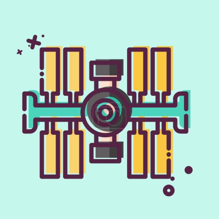 Icon Space Station. related to Satellite symbol. MBE style. simple design editable. simple illustration