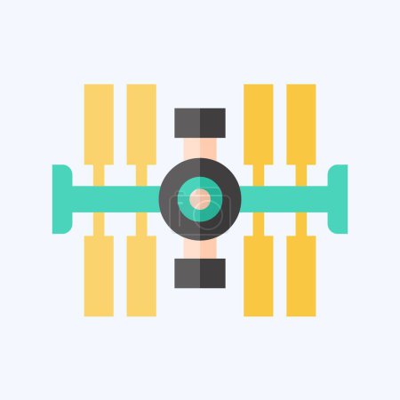 Icon Space Station. related to Satellite symbol. flat style. simple design editable. simple illustration