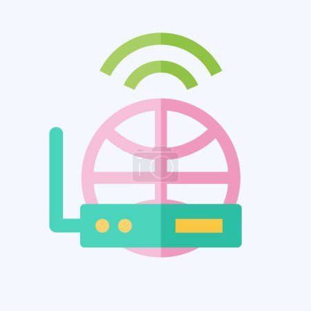 Icon Internet Receiver. related to Satellite symbol. flat style. simple design editable. simple illustration