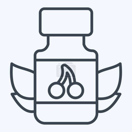 Ikone Vitamine. mit veganem Symbol verwandt. Linienstil. einfaches Design editierbar. Einfache Illustration