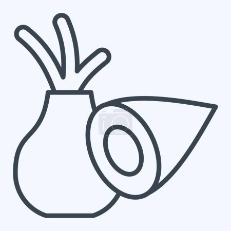 Ikone Zwiebel. mit veganem Symbol verwandt. Linienstil. einfaches Design editierbar. Einfache Illustration