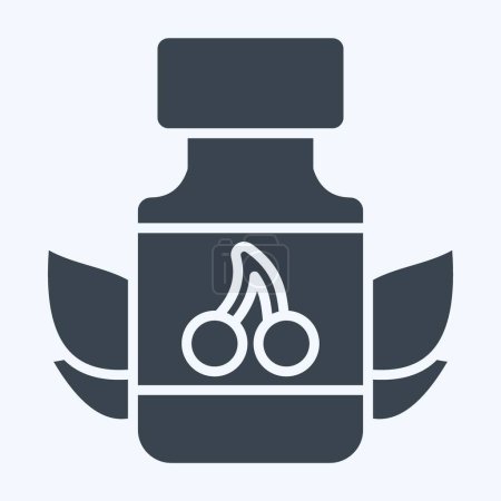 Ikone Vitamine. mit veganem Symbol verwandt. Glyphen-Stil. einfaches Design editierbar. Einfache Illustration