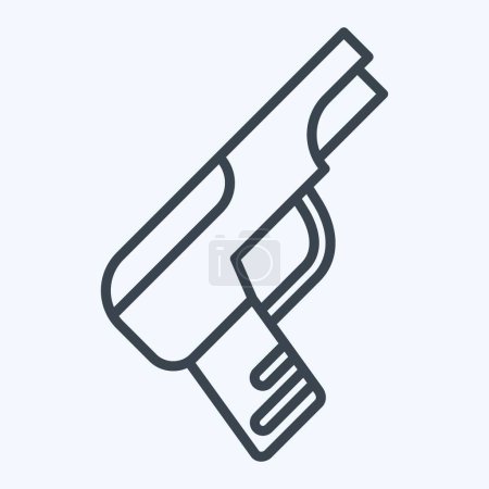 Ilustración de Icon Handgun. relacionado con el símbolo Armas. estilo de línea. diseño simple editable. ilustración simple - Imagen libre de derechos