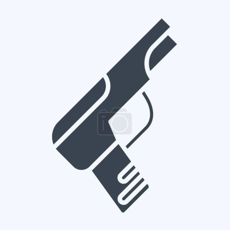 Ilustración de Icon Handgun. relacionado con el símbolo Armas. estilo glifo. diseño simple editable. ilustración simple - Imagen libre de derechos