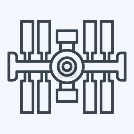 Icon Space Station. related to Satellite symbol. line style. simple design editable. simple illustration