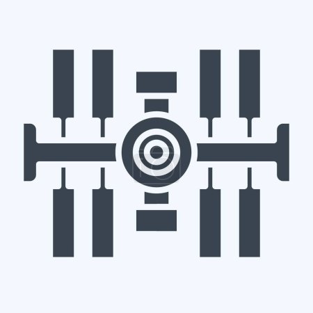 Icon Space Station. related to Satellite symbol. glyph style. simple design editable. simple illustration