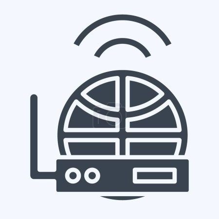 Icon Internet Receiver. im Zusammenhang mit Satelliten-Symbol. Glyphen-Stil. einfaches Design editierbar. Einfache Illustration