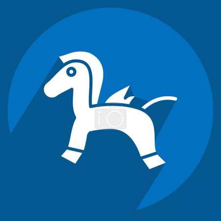 Icono Rocking Horse. relacionado con el símbolo del jardín de infantes. estilo de sombra larga. diseño simple editable. ilustración simple