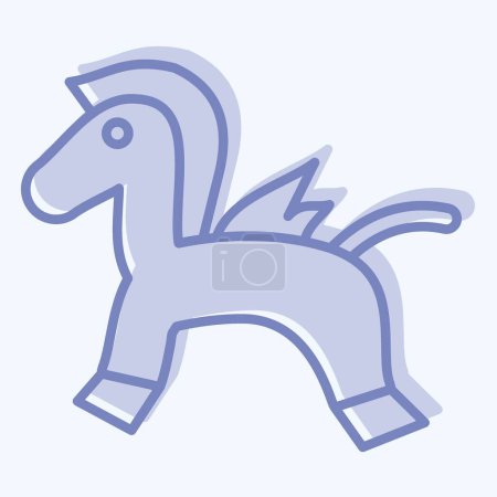 Icono Rocking Horse. relacionado con el símbolo del jardín de infantes. estilo de dos tonos. diseño simple editable. ilustración simple
