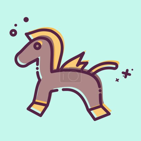 Icono Rocking Horse. relacionado con el símbolo del jardín de infantes. Estilo MBE. diseño simple editable. ilustración simple