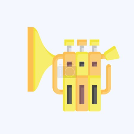 Symboltrompete. bezogen auf das Symbol des Kindergartens. flachen Stil. einfaches Design editierbar. Einfache Illustration